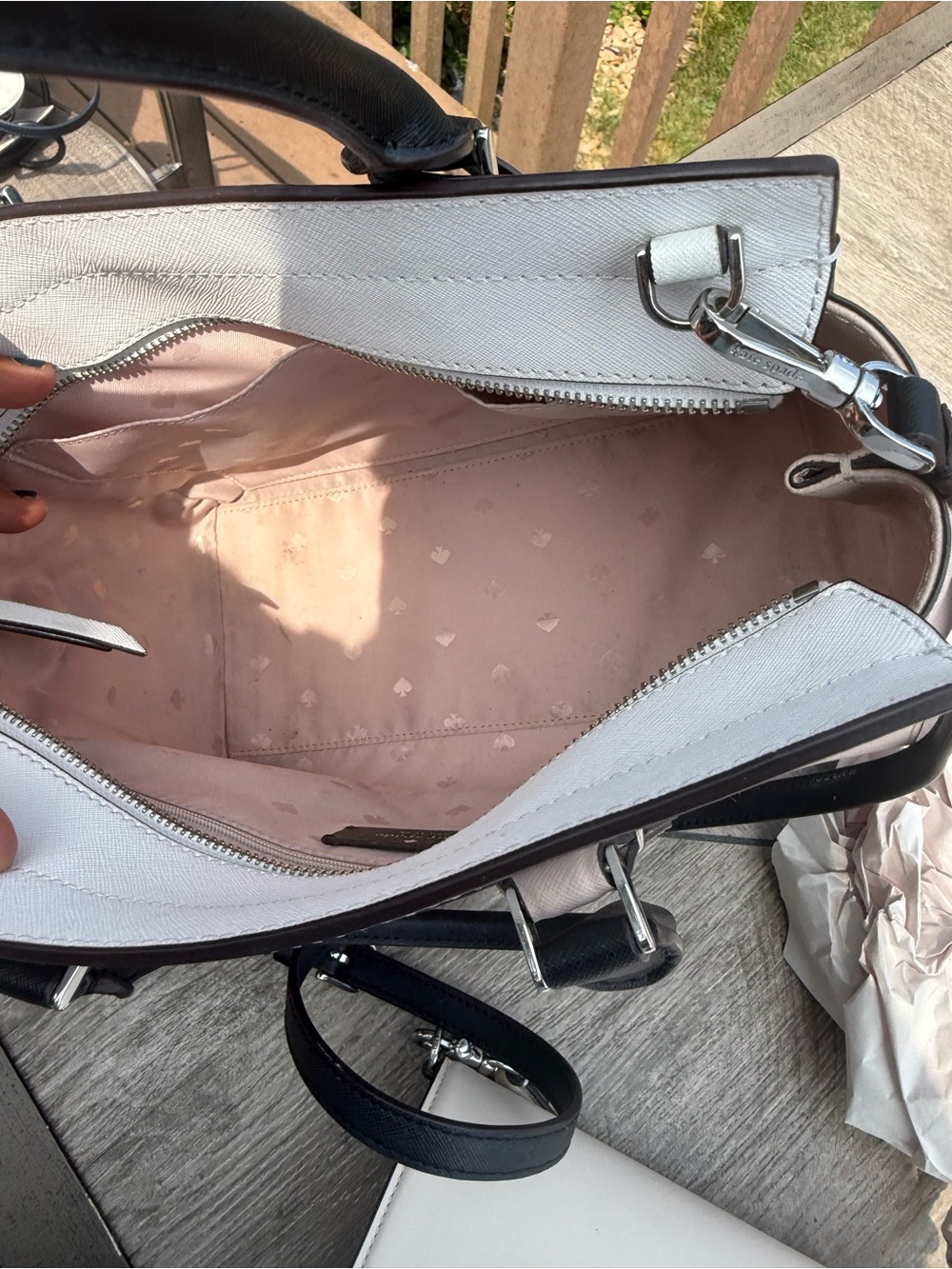 EUC Kate Spade New York Cameron Colorblock Satchel Neutral Crossbody - Picture 11 of 12